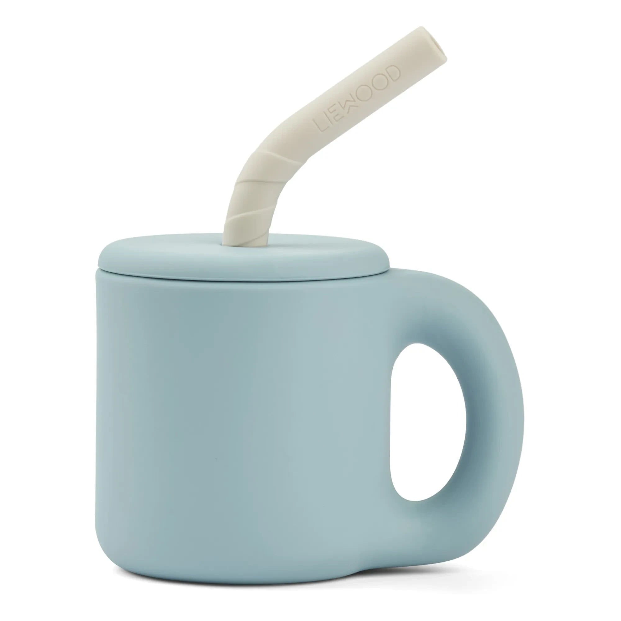 Liewood - Taza con pajita de silicona Jenna | Azul claro