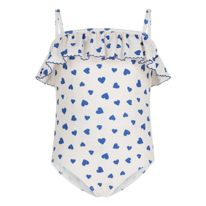 Petit Bateau - Traje de baño Flying Hearts | Blanco