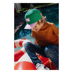 Hello Hossy - Gorra mini curva con visera de algodón orgánico | Verde cromo