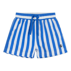 Petit Bateau - Bañador corto a rayas de fibra reciclada para bebé | Azul