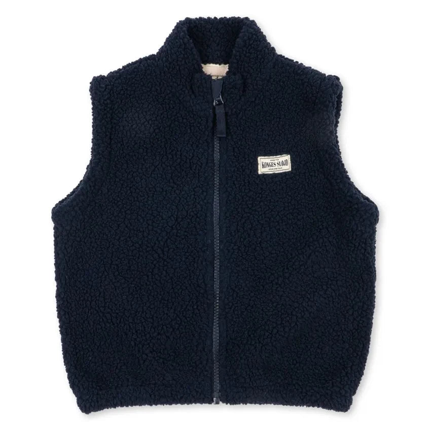 Konges Sløjd - Chaleco sin mangas Sherpa Jody Liso Fibras recicladas | Azul oscuro