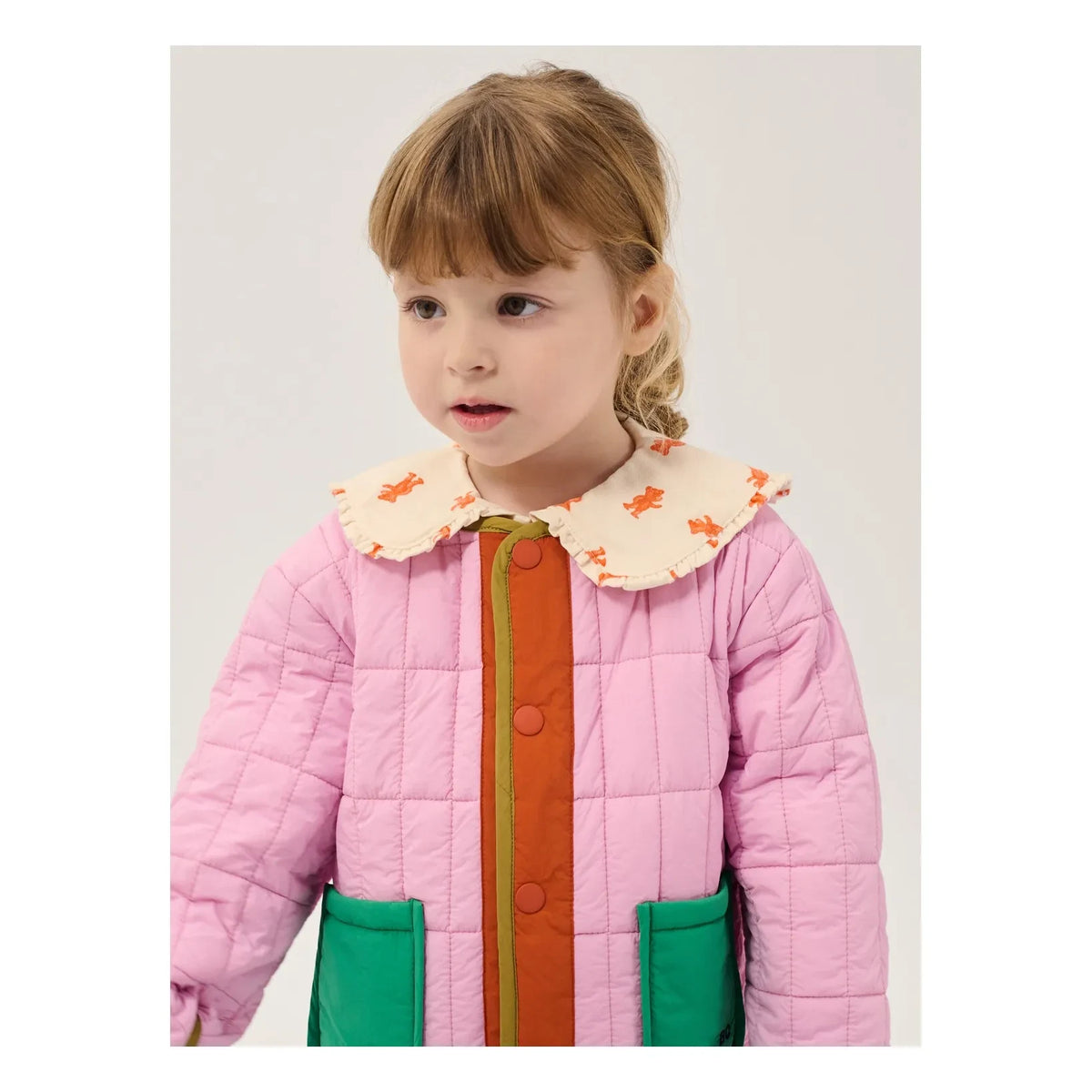 Bobo Choses - Abrigo acolchado de fibra reciclada para bebé | Rosa