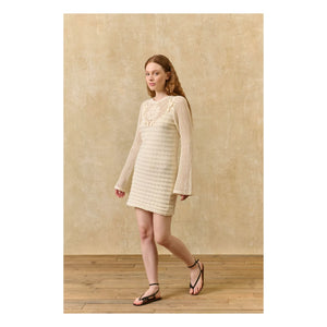 Louise Misha - Vestido de algodón Eleonora | Crema