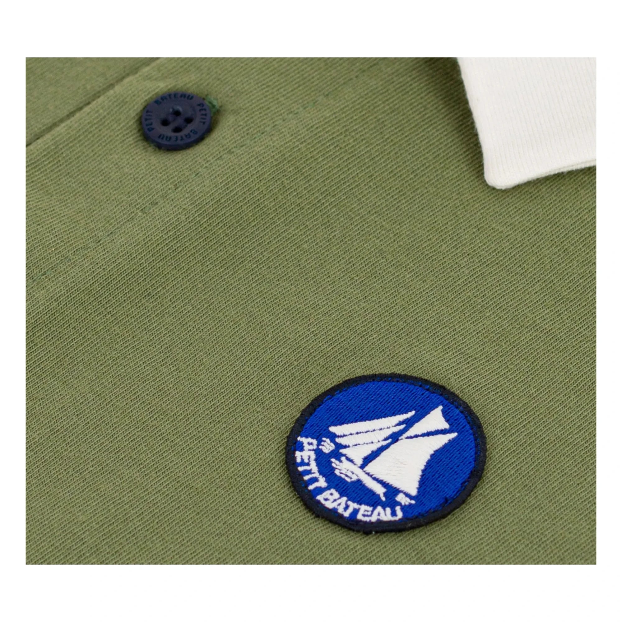 Petit Bateau - Polo liso de cuello clásico | Caqui