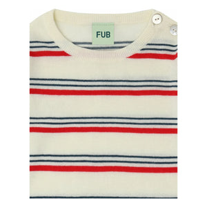 FUB - Body de algodón orgánico de manga larga a rayas | Rojo