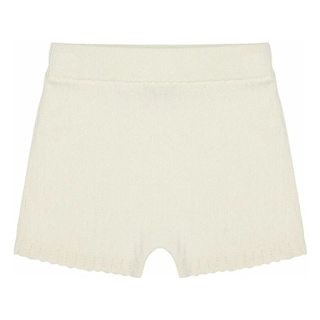 FUB - Pantalón corto de encaje de algodón orgánico de punto fino | Crudo