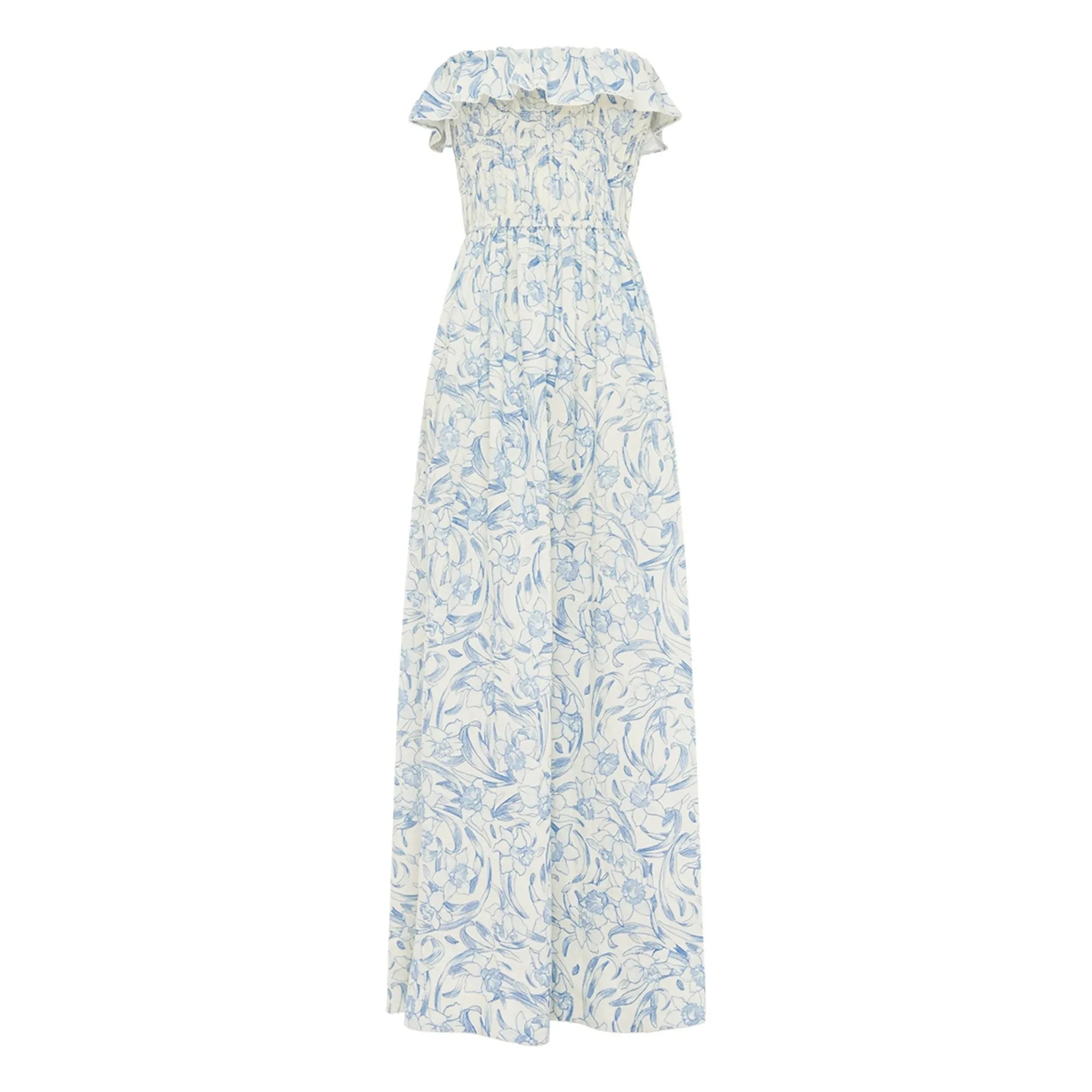 Peony - Vestido de Lino Narciso | Azul