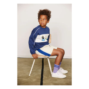 Mini Rodini - Sweatshirt de algodón orgánico con animales | Azul Oscuro