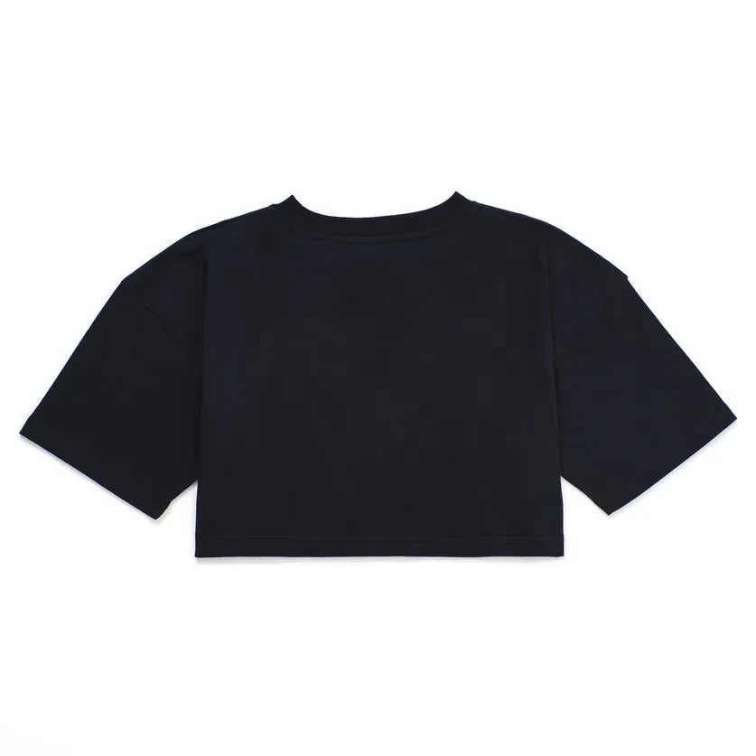 Maison Mangostan - Flowery Crop T-shirt | Negro