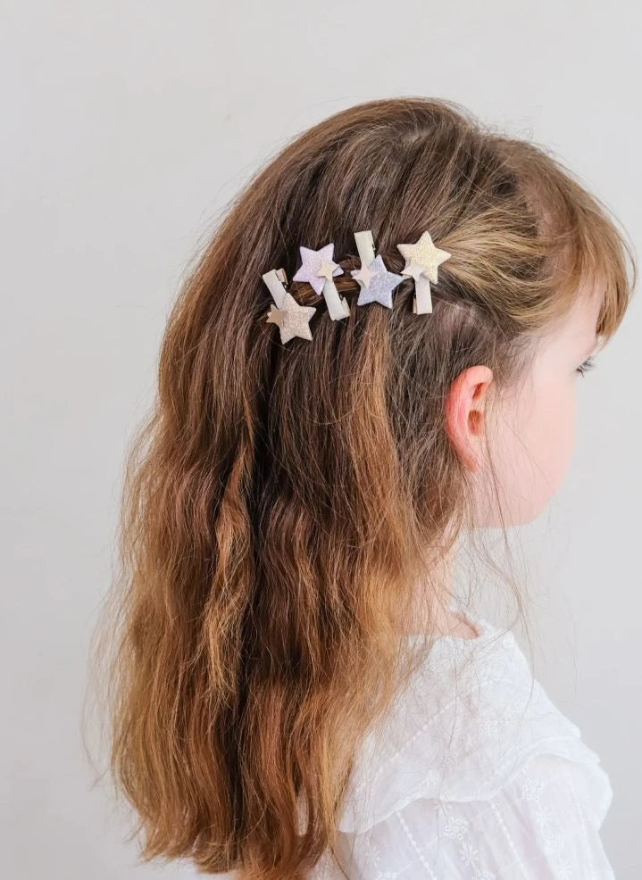 Mimi & Lula - Set de 8 clips Starlight Glitter | Rosa