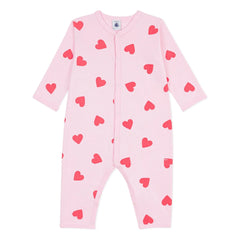 Petit Bateau - Pijama sin pies con estampado de corazón | Rosa