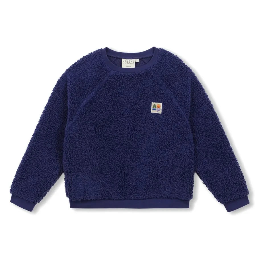 Arsène et Les Pipelettes - Sudadera Estilo Sherpa | Azul Marino