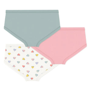 Petit Bateau - 3'lü Organik Pamuk Yüksek Bel Külot | Pembe