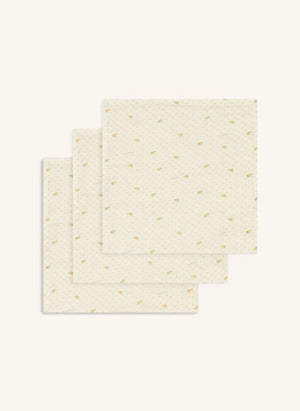 Konges Sløjd - Lemon Dot Organik Pamuk Bebek Bezleri - 3'lü Set | Sarı