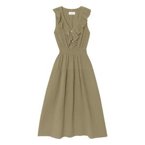 Xirena - Vestido de algodón Desa | Verde Oliva