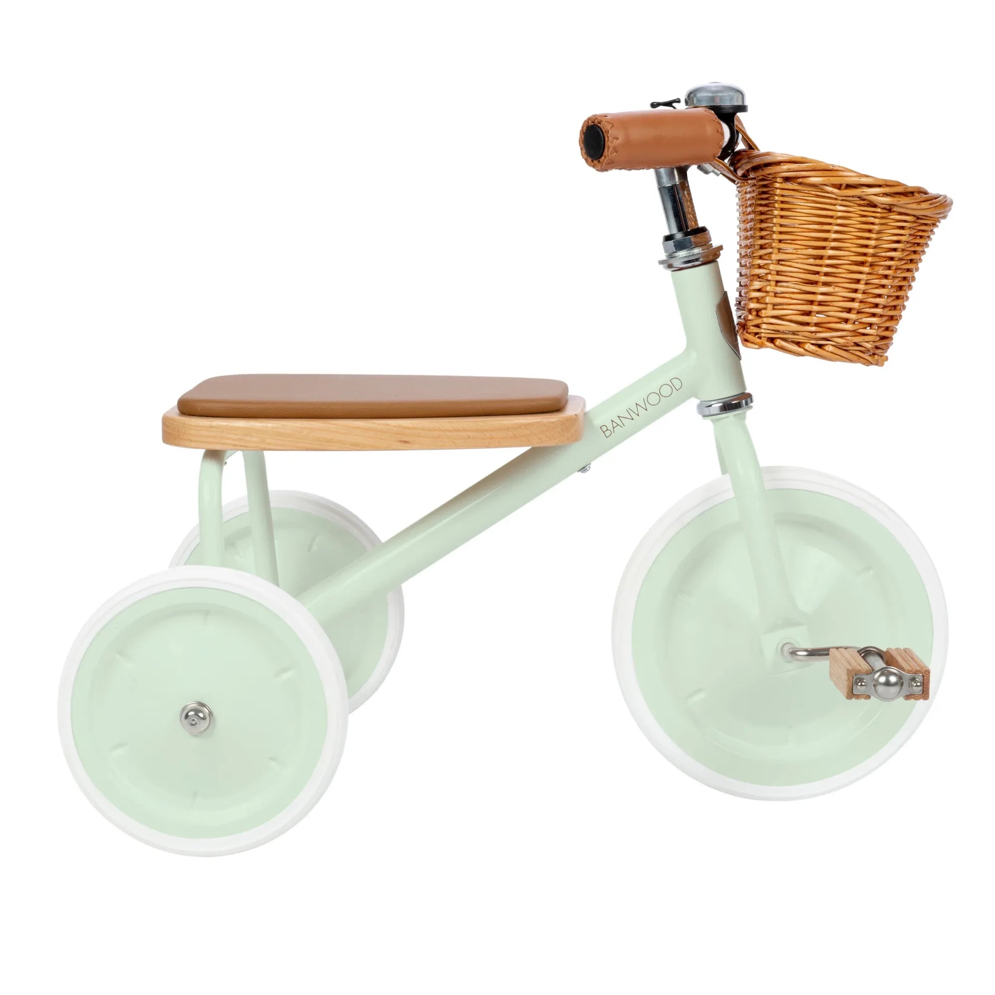 Banwood - Triciclo de metal y madera | Verde menta