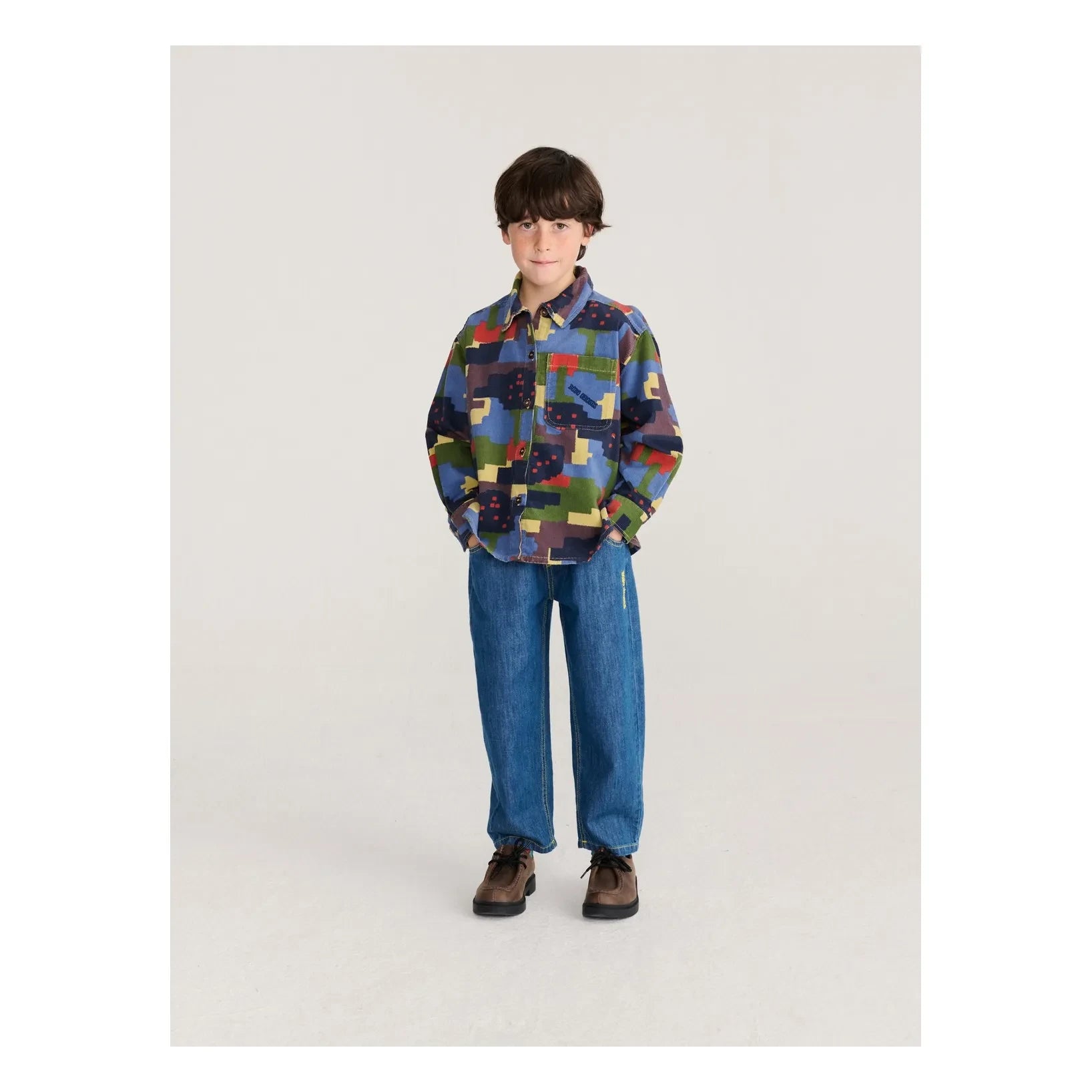 Bobo Choses - Camisa de camuflaje de algodón orgánico | Azul