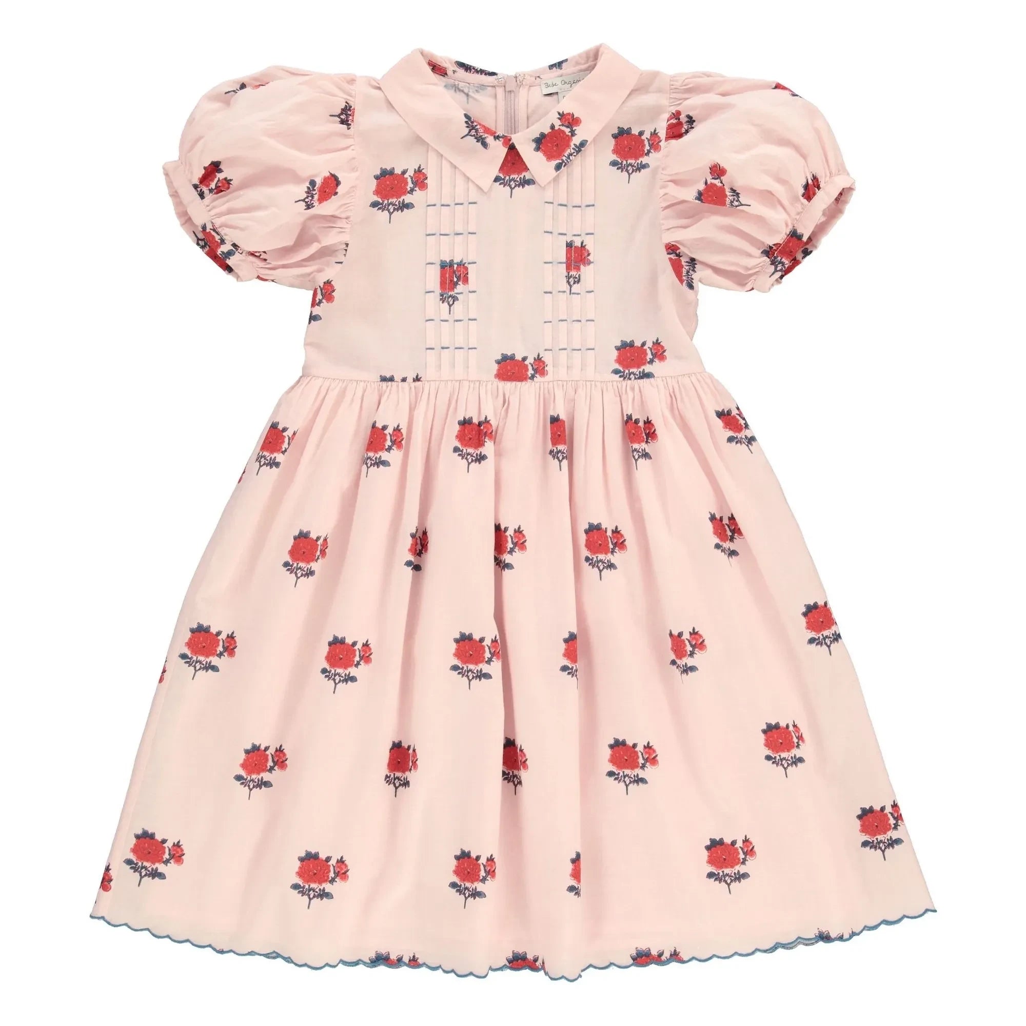 Bebe Organic - Vestido de manga larga con lunares April Fleurs | Rosa pálido