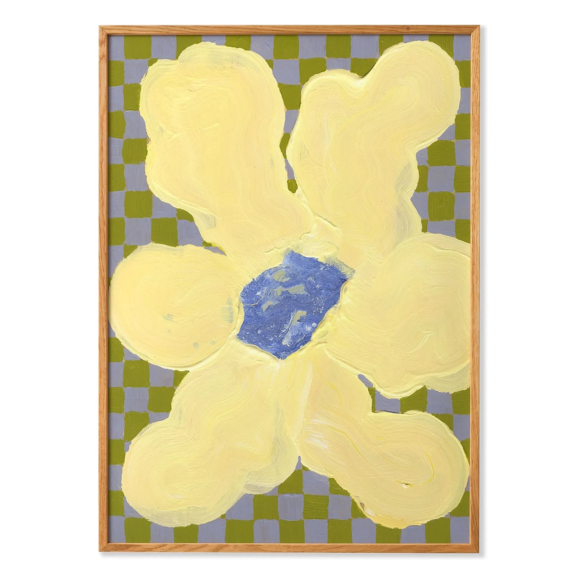 Paper Collective - Lámina Flowers with Checks 04, Liat Greenberg | Amarillo
