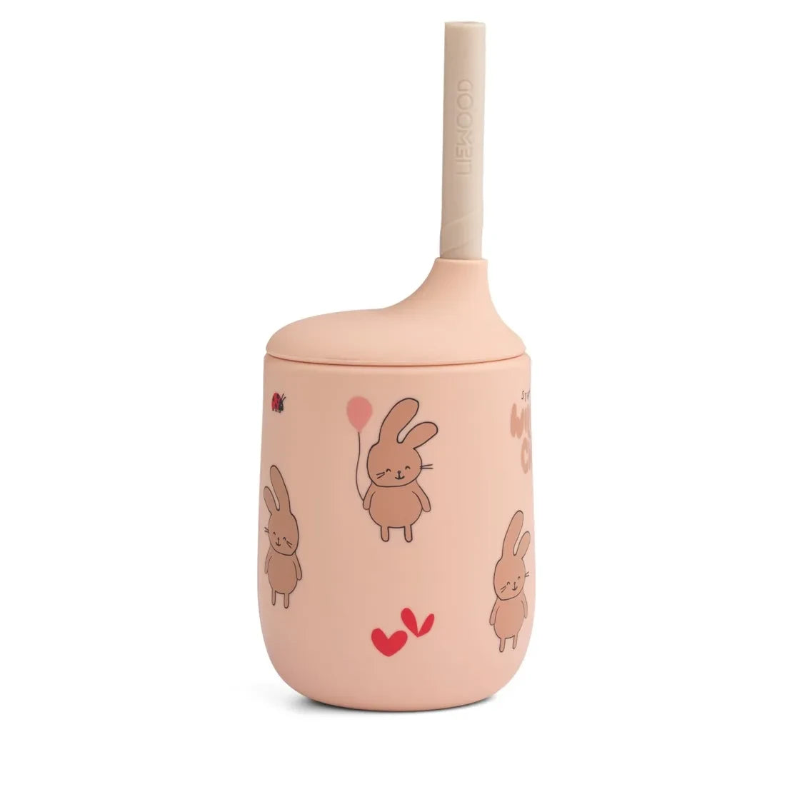 Liewood - Ellis Vaso de silicona con pajita | Wild child/Rosey