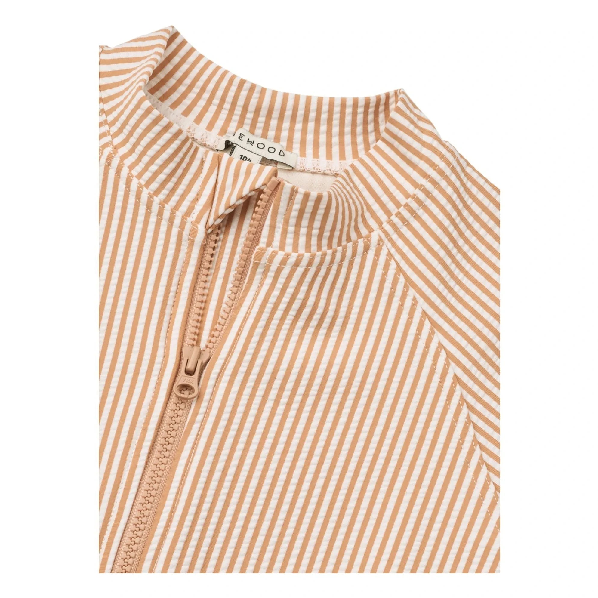 Liewood - Max Traje de baño de rayas seersucker con protección UV de fibra reciclada | Rosa