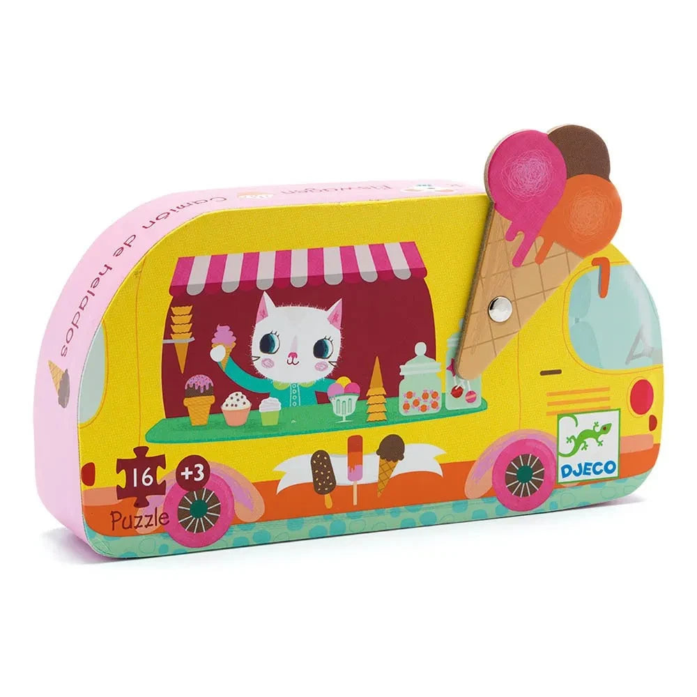 Djeco - Rompecabezas Camión de Helados - 16 Piezas
