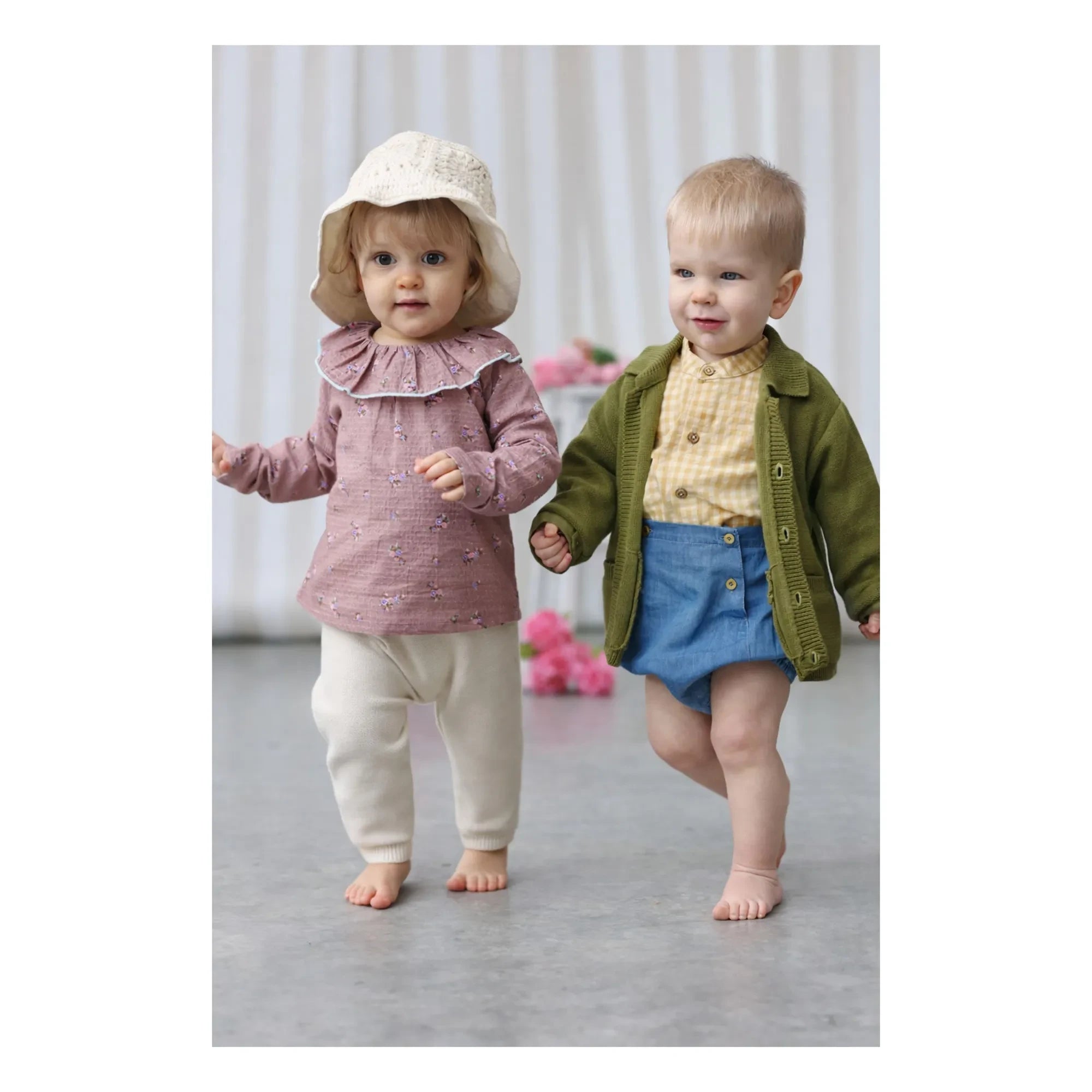 Lililotte - Charline Fleurie Blusa de Algodón Orgánico | Rosa Empolvado