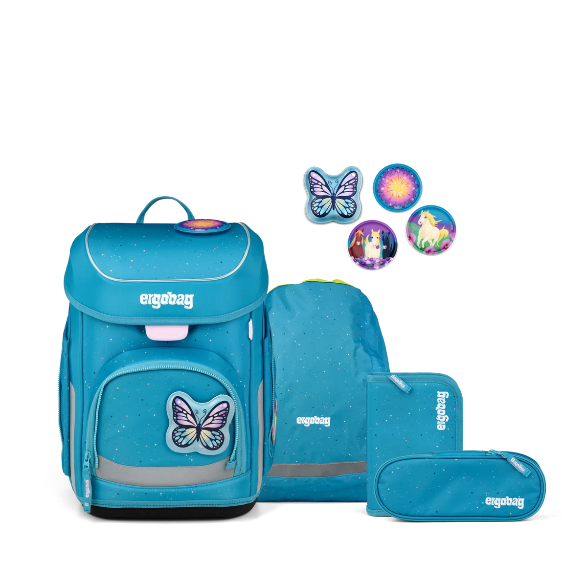 Ergobag - Set de mochila escolar cubo Butterflybear
