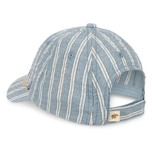 Konges Sløjd - Gorro Elliot a rayas de algodón orgánico | Azul