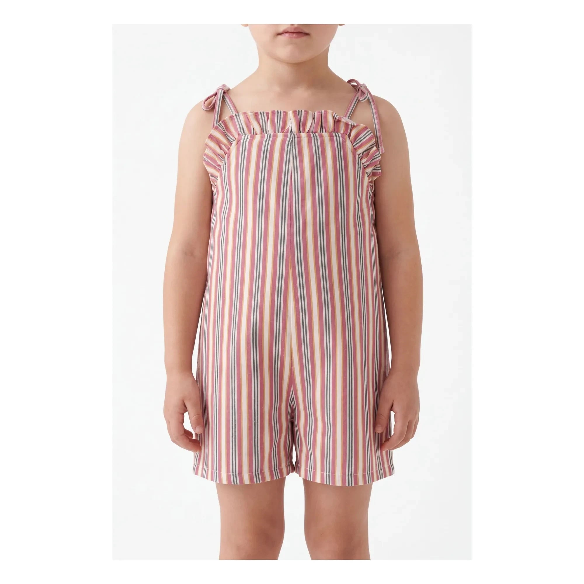 Babe & Tess - Jane Mono de Lino con Volantes | Crudo