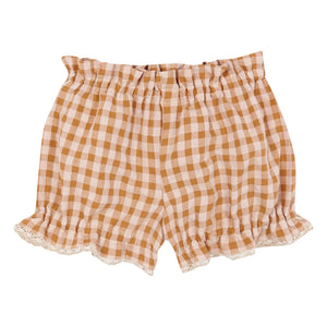 birinit - Conjunto de blusa y braguita de vichy de algodón orgánico | Caramelo