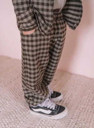 Studio Bohème - Pantalón de algodón orgánico Carrott Vichy | Gris
