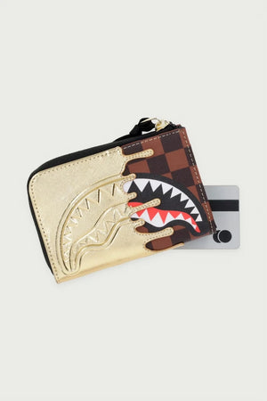 Sprayground - Cartera de Piel Sintética Marrón con Tiburones en París 910W9341NSZ