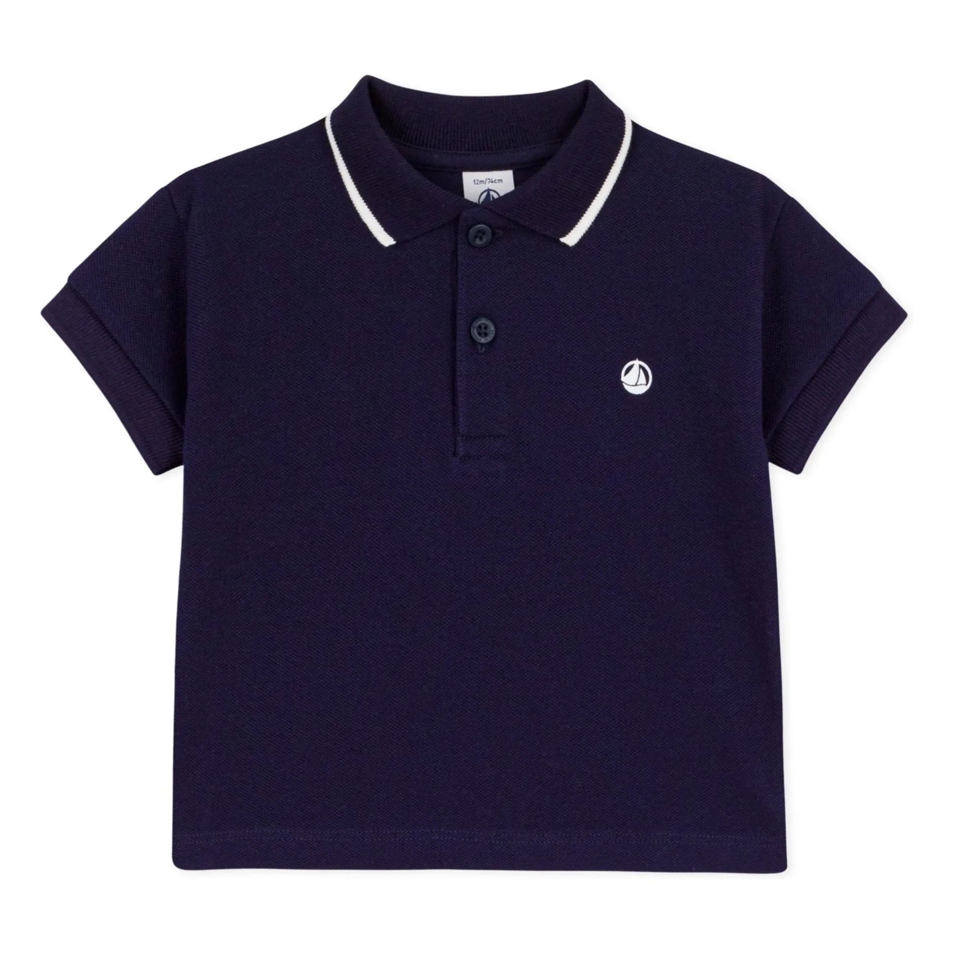 Petit Bateau - Polo de bebé de algodón orgánico | Azul noche