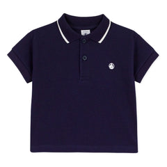 Petit Bateau - Polo de bebé de algodón orgánico | Azul noche