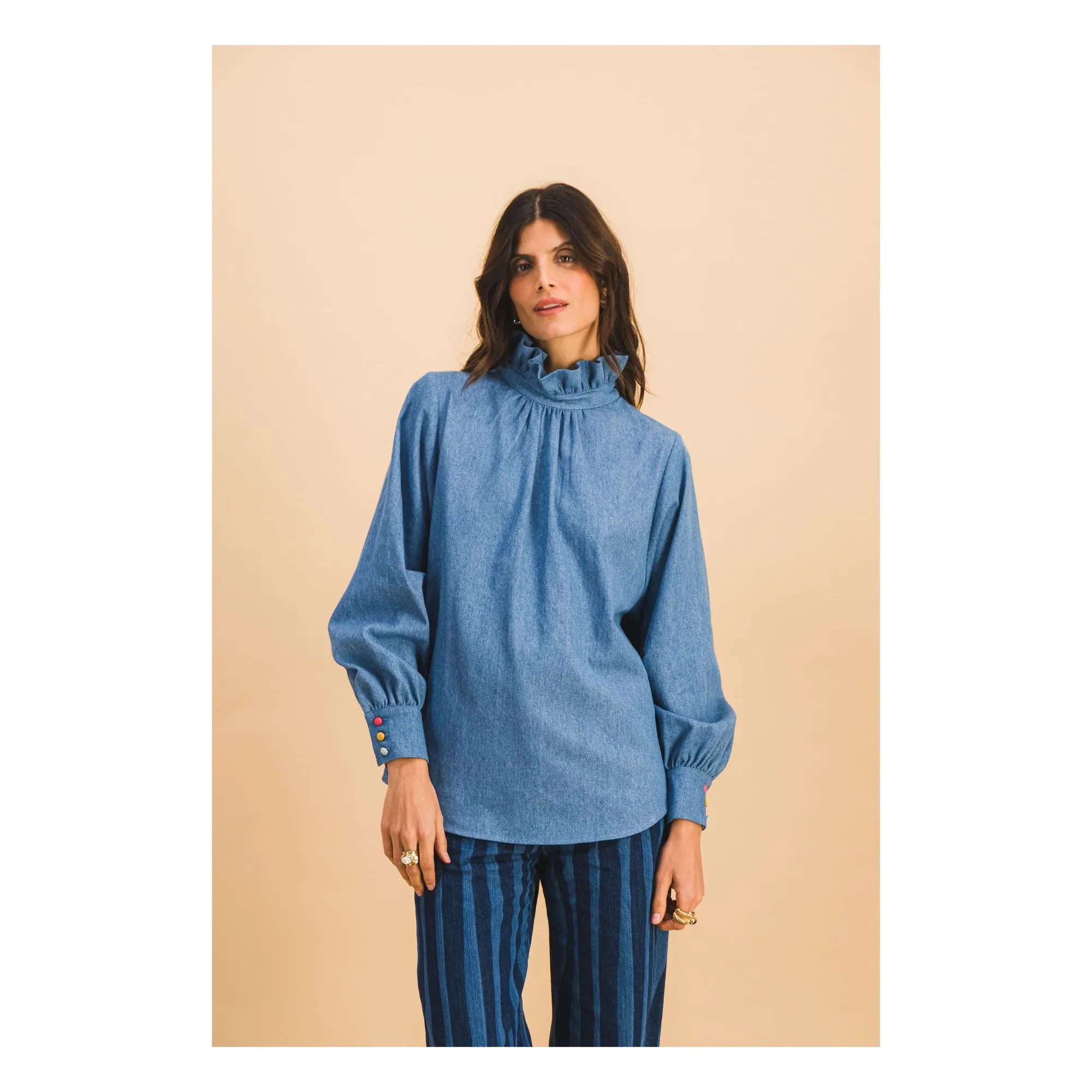 Elise Chalmin - Josette Camisa de algodón | Azul