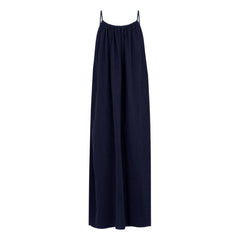 Anja Paris - Vestido de Gasa de Algodón | Azul marino
