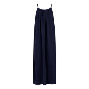 Anja Paris - Vestido de Gasa de Algodón | Azul marino
