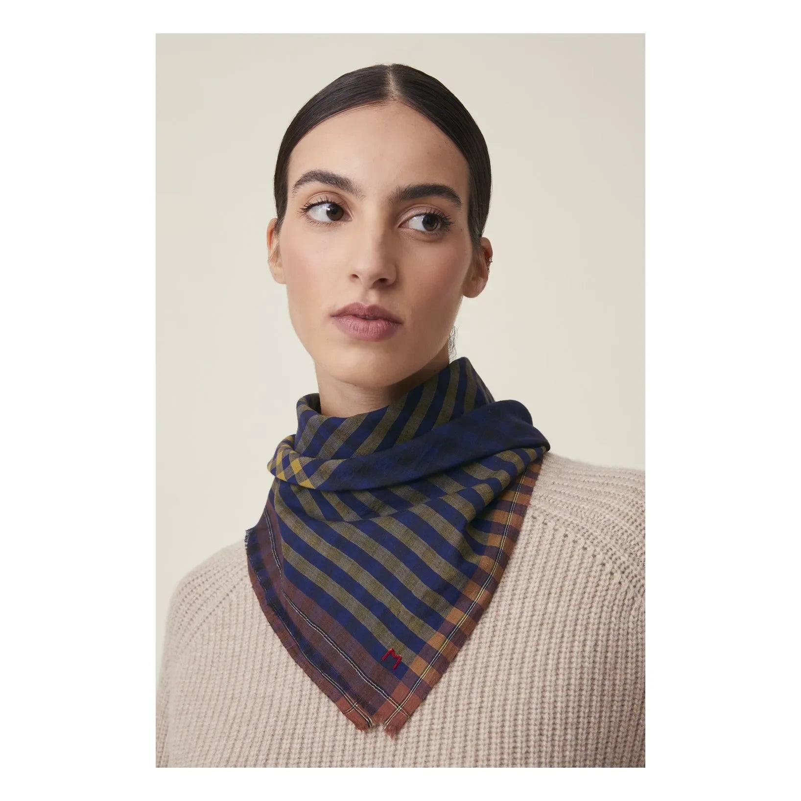 Moismont - Foulard Poem nº 821, Algodón | Azul marino