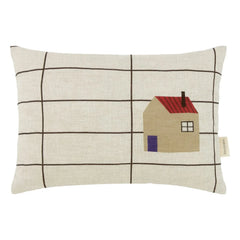 Nobodinoz - Cojín rectangular Maison Vibes - Lino francés | Crudo