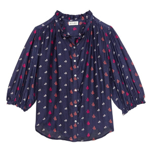 M.A.B.E. - Blusa de algodón Auden | Azul marino