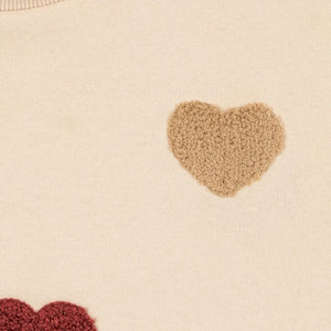 Konges Sløjd - Lou Hearts Organik Pamuklu Sweatshirt | Bej