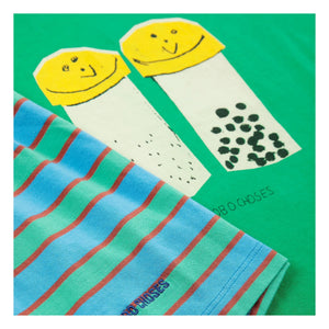 Bobo Choses - Conjunto de camiseta y pantalón corto de algodón orgánico Salt and Pepper | Verde