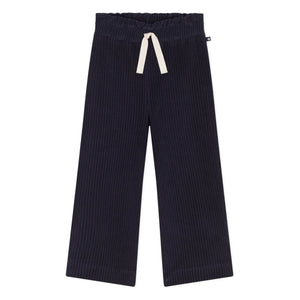 Petit Bateau - Pantalones de terciopelo de pernera ancha | Azul marino