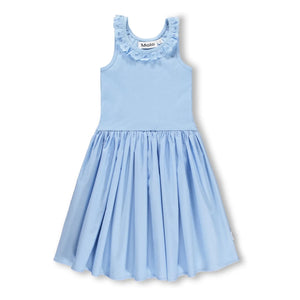 Molo - Vestido de algodón con volantes Kroko | Azul claro