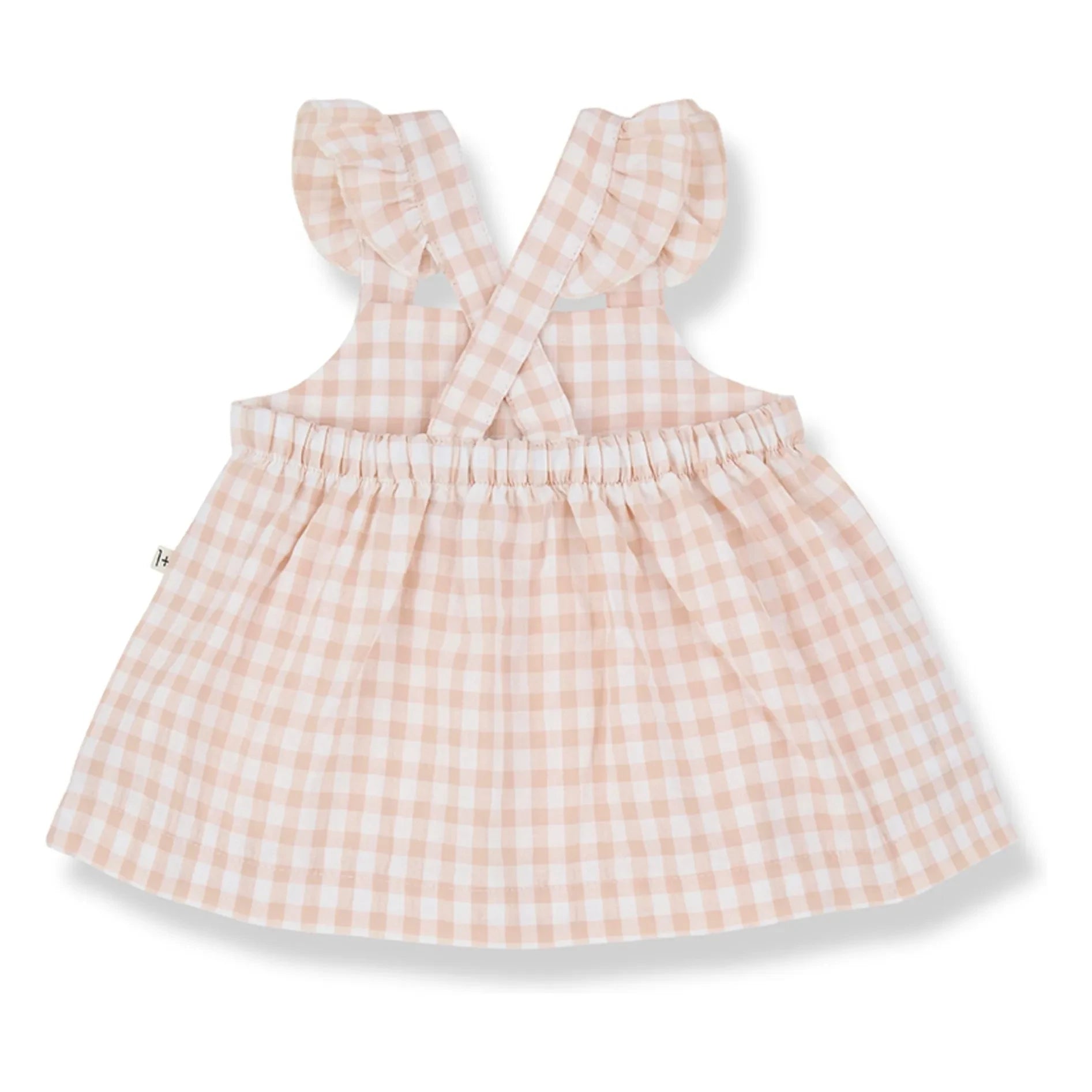 1+ in the family - Conjunto de vestido y braguita Rodhes Vichy Seersucker | Beige rosa