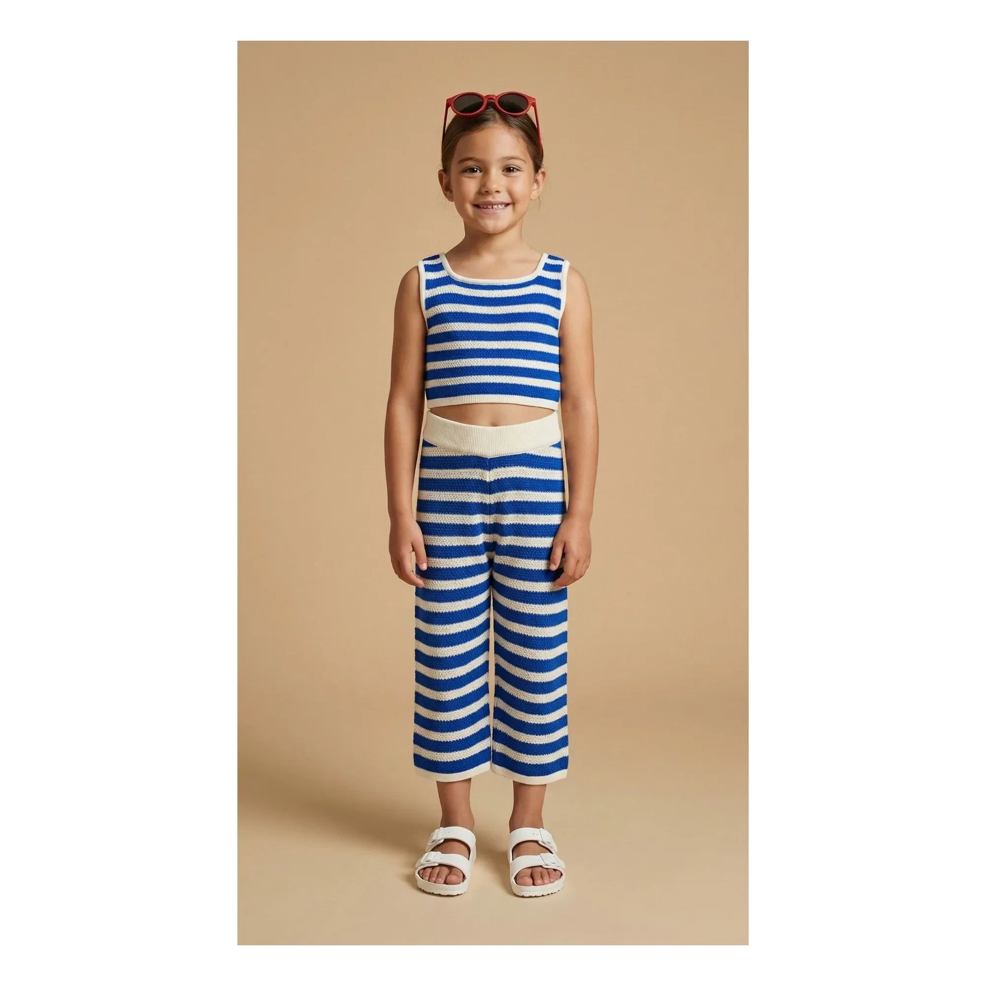 Pepita & Me - Conjunto de Blusa Rayada y Pantalón Johnny Maille | Azul