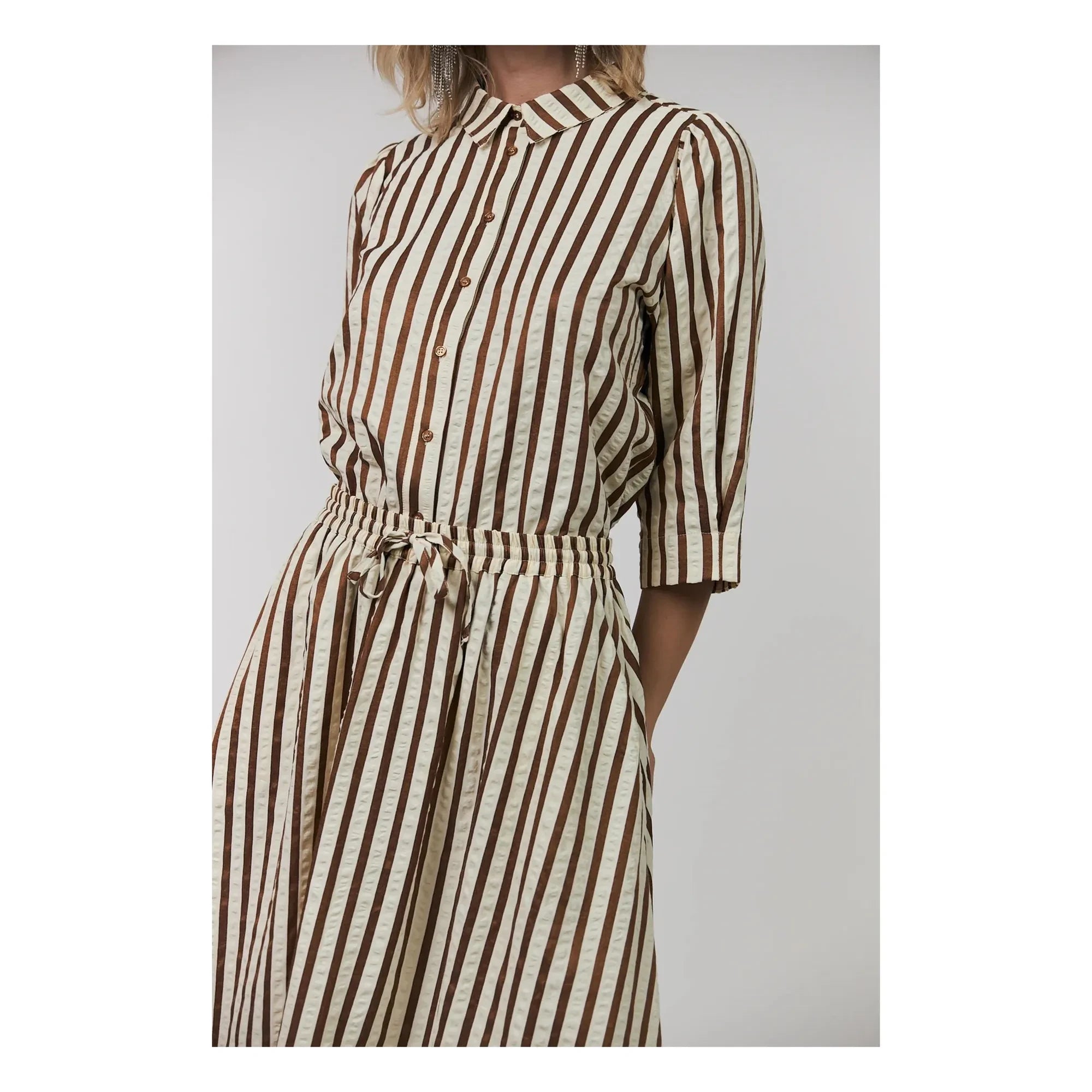 Lollys Laundry - Camisa de algodón Bono | Moca