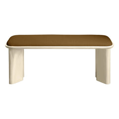Gabrielle Paris - Banco de madera pulida Lazarus | Crema