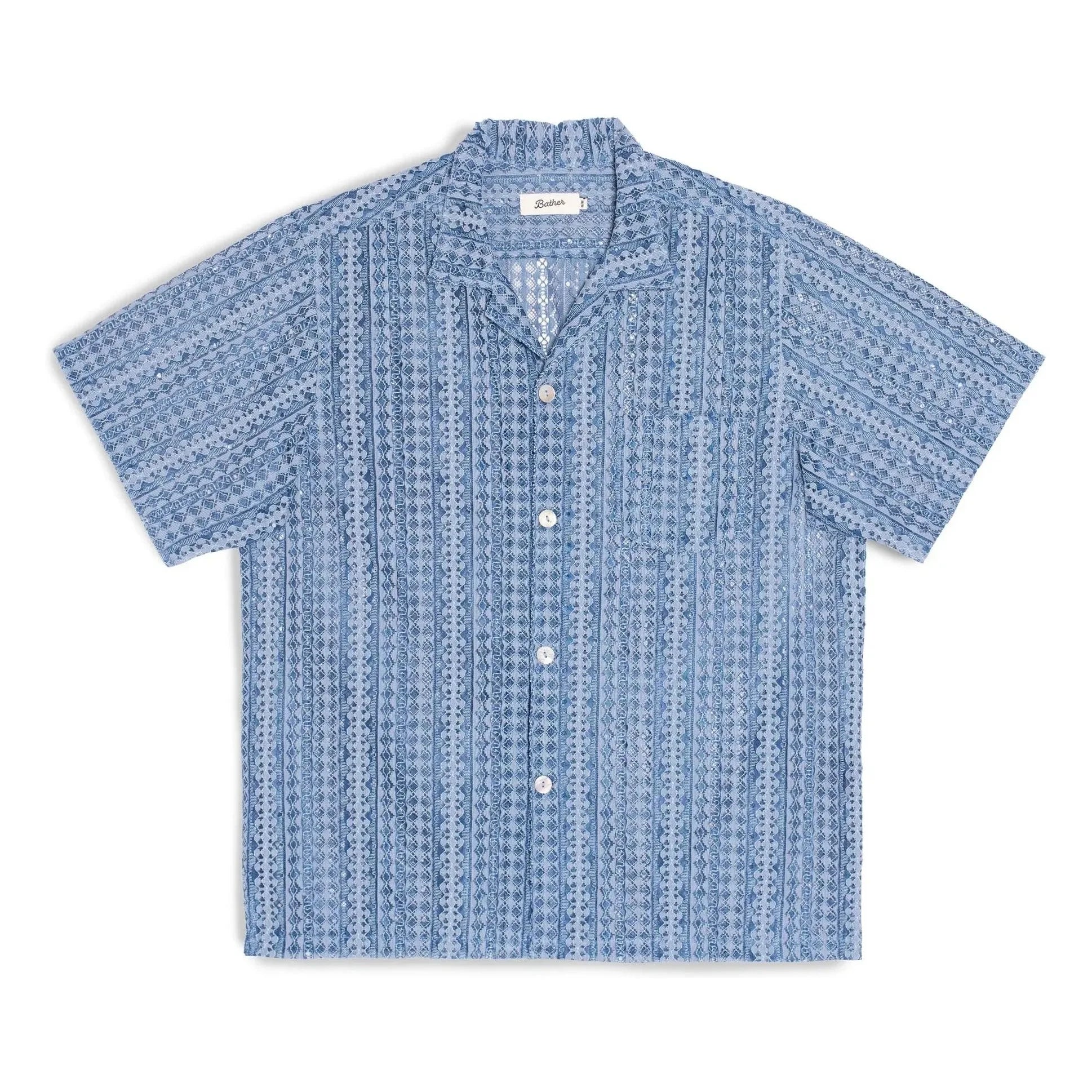 Bather - Camisa de encaje Tide Gonzo | Azul claro